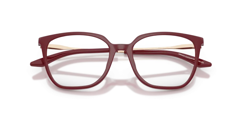 แว่นสายตา Armani Exchange AX3142U-8387 close-up ด้านหน้า ผิวบอร์โดประกายขัดเงา
