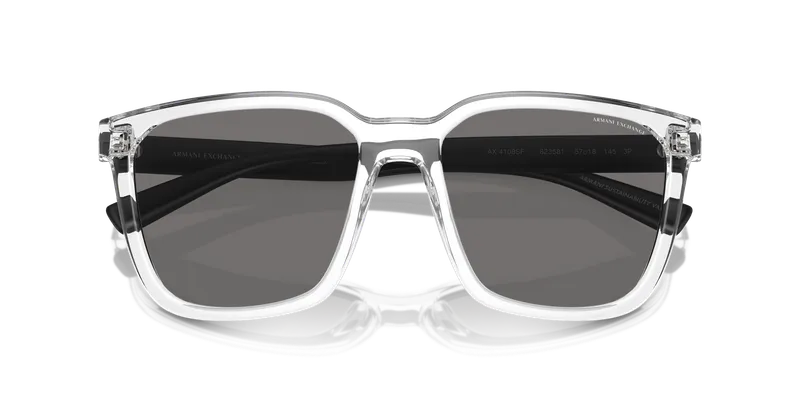แว่นกันแดด Armani Exchange AX4108SF-823581 คริสตัลประกาย รายละเอียดเลนส์เทาเข้มระยะใกล้