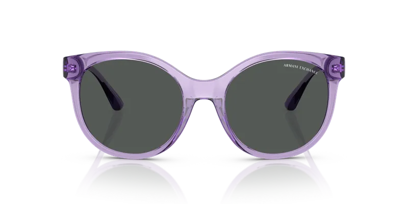 แว่นกันแดด Armani Exchange AX4120S-823687 ม่วงโปร่งใสประกาย ทรงตาแมวมุมหน้า