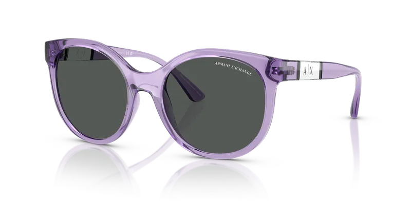 แว่นกันแดด Armani Exchange AX4120S-823687 Shiny Transparent Purple Dark Grey แว่นกันแดด Armani Exchange AX4120S-823687 ม่วงโปร่งใสประกาย เลนส์เทาเข้ม สำหรับผู้หญิง