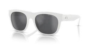 แว่นกันแดด Armani Exchange AX4128SU-83156G ขาวด้านเต็มขอบ เลนส์เทาปรอทเงิน สำหรับผู้ชาย