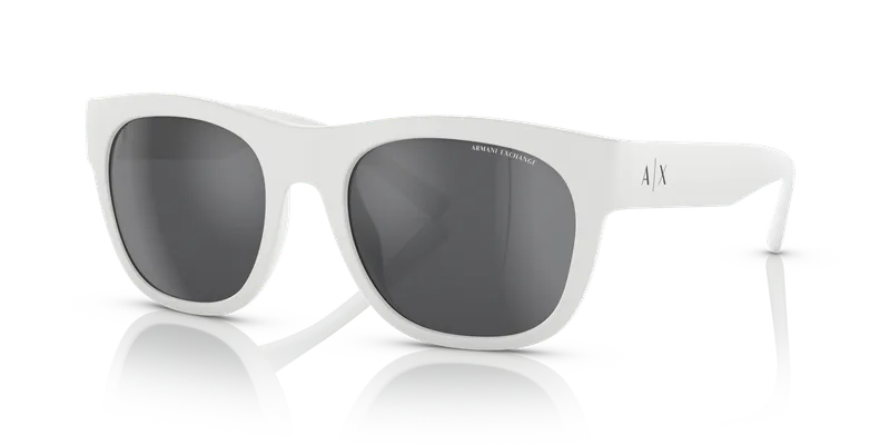 แว่นกันแดด Armani Exchange AX4128SU-83156G Matte White Grey Mirror Silver แว่นกันแดด Armani Exchange AX4128SU-83156G ขาวด้านเต็มขอบ เลนส์เทาปรอทเงิน สำหรับผู้ชาย