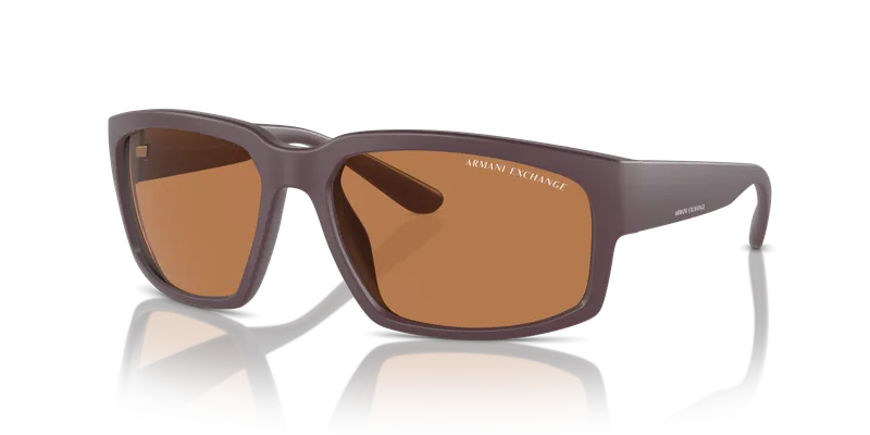 แว่นกันแดด Armani Exchange AX4142SU-834773 Matte Bordeaux ทรงสี่เหลี่ยม (Rectangle) ฉีด มุมสามส่วน