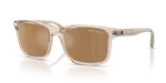 แว่นกันแดด Armani Exchange AX4145SF-83445A มุมเฉียง อะซิเตทสีน้ำตาลโปร่งใสประกาย เลนส์น้ำตาลมิเรอร์ทองโพลาไรซ์ สำหรับผู้ชาย