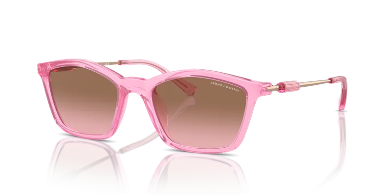 แว่นกันแดด Armani Exchange AX4146SU-835014 Watermelon Brown Gradient Pink แว่นกันแดด Armani Exchange AX4146SU-835014 แตงโม ทรงเรขาคณิต (Geometric) ฉีด มุมสามส่วน