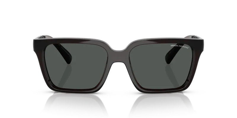 แว่นกันแดด Armani Exchange AX4147SF-835887 น้ำตาลโปร่งใสประกาย หน้ากรอบสี่เหลี่ยมจัตุรัส