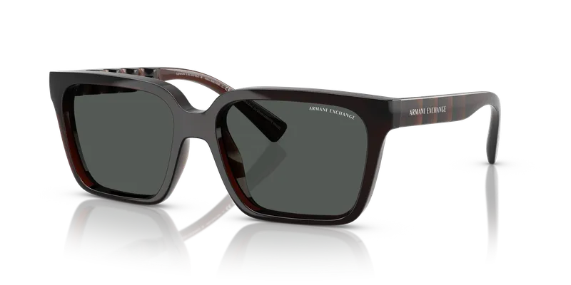 แว่นกันแดด Armani Exchange AX4147SF-835887 น้ำตาลโปร่งใสประกาย เลนส์เทาเข้ม แว่นผู้ชายมุมสามส่วน