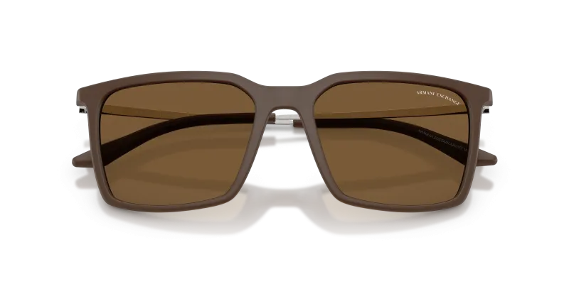 แว่นกันแดด Armani Exchange AX4170SU-840873 close-up ด้านหน้า หน้ากรอบสีน้ำตาลด้าน