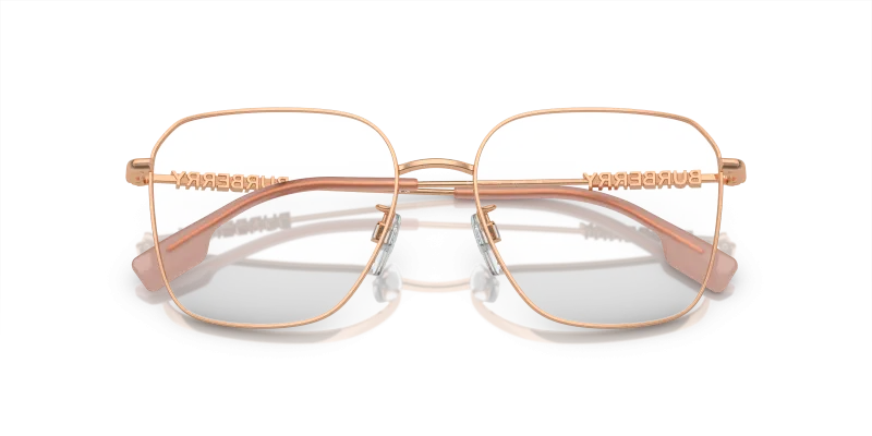 แว่นสายตา Burberry BE1382D-1337 close-up ด้านหน้า ผิวสีชมพูขัดเงา