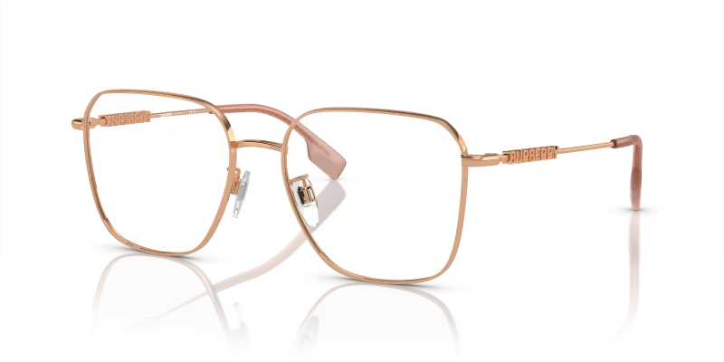 กรอบแว่นสายตา Burberry BE1382D-1337 Pink แว่นสายตา Burberry BE1382D-1337 มุมเฉียง กรอบโลหะทรงสี่เหลี่ยมจัตุรัสสีชมพู สำหรับผู้หญิง
