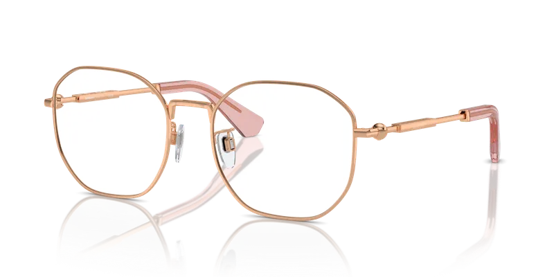 แว่นสายตา Burberry BE1387D-1337 มุมเฉียง โลหะโรสโกลด์ทรงเรขาคณิตเต็มขอบ สำหรับผู้ชาย