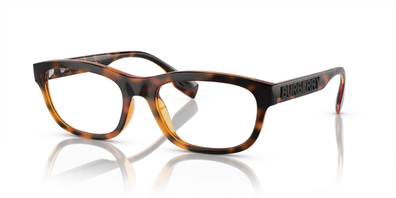 แว่นสายตา Burberry BE2385U-3002 มุมเฉียง วัสดุฉีดลายฮาวานาเข้มทรงเรขาคณิตเต็มขอบ สำหรับผู้ชาย