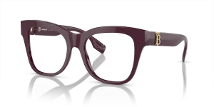 แว่นสายตา Burberry BE2388-3979 มุมเฉียง กรอบอะซิเตททรงสี่เหลี่ยมจัตุรัสสีบอร์โด สำหรับผู้หญิง