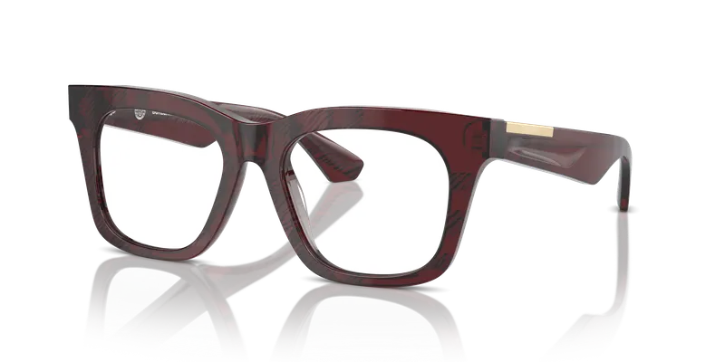 แว่นสายตา Burberry BE2407F-4115 มุมเฉียง Check Red ทรงสี่เหลี่ยมจัตุรัส สำหรับผู้หญิง