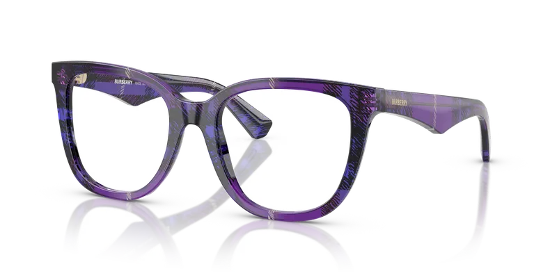 แว่นสายตา Burberry BE2415F-4113 มุมเฉียง Check Violet ทรงสี่เหลี่ยมจัตุรัส สำหรับผู้หญิง