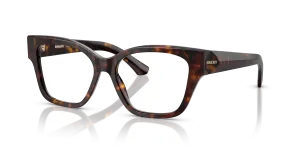 แว่นสายตา Burberry BE2420-3002 มุมเฉียง กรอบอะซิเตททรงตาแมวสีฮาวานาเข้มผิวขัดเงาแบบเต็มขอบ สำหรับผู้หญิง