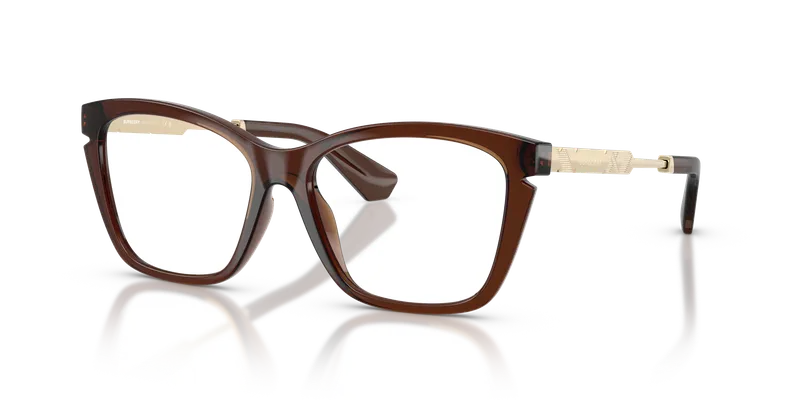 กรอบแว่นสายตา Burberry BE2427U-4116 Brown แว่นสายตา Burberry BE2427U-4116 น้ำตาลคู่ขาทองอ่อน กรอบแว่นผู้หญิงมุมสามส่วน