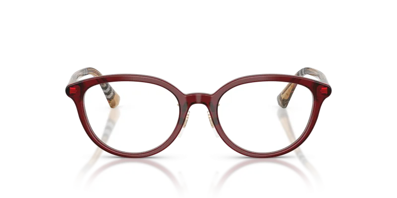 แว่นสายตา Burberry BE2435D-4176 ด้านหน้า กรอบอะซิเตททรงแฟนทอสสีบอร์โดผิวขัดเงา