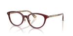แว่นสายตา Burberry BE2435D-4176 มุมเฉียง กรอบทรงแฟนทอสสีบอร์โด ขาแว่นสีทรายลายหมากรุก สำหรับผู้หญิง