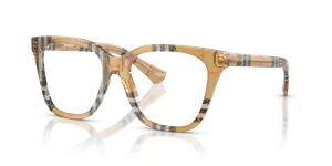 แว่นสายตา Burberry BE2438F-4163 สีทรายลายหมากรุก ทรงสี่เหลี่ยมจัตุรัส (Square) อะซิเตท มุมสามส่วน