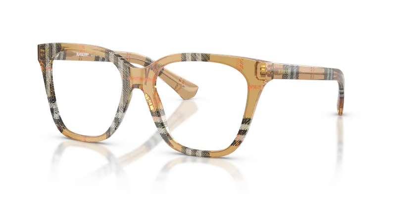 แว่นสายตา Burberry BE2438F-4163 สีทรายลายหมากรุก ทรงสี่เหลี่ยมจัตุรัส (Square) อะซิเตท มุมสามส่วน