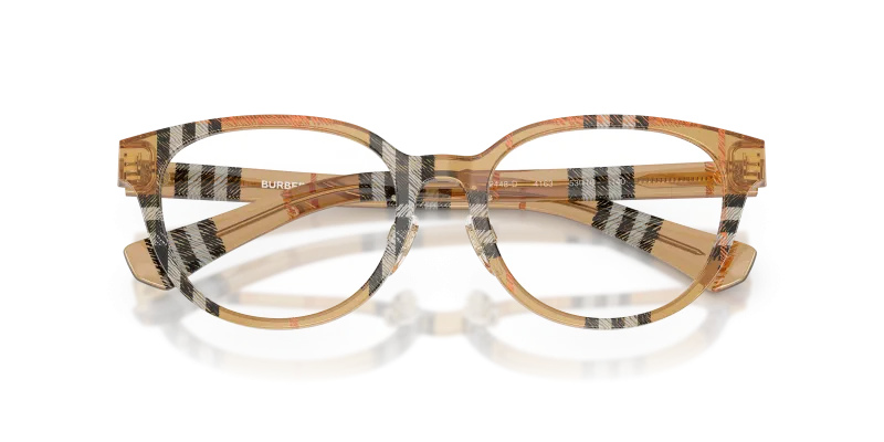 แว่นสายตา Burberry BE2448D-4163 สีทรายลายหมากรุก close-up ด้านหน้า