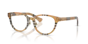 แว่นสายตา Burberry BE2448D-4163 ทรงแฟนทอส กรอบอะซิเตทสีทรายลายหมากรุก สำหรับผู้หญิง