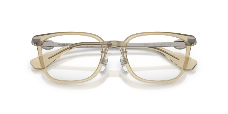 แว่นสายตา Burberry BE2459D-4247 close-up ด้านหน้า อะซิเตทสีเบจขัดเงา