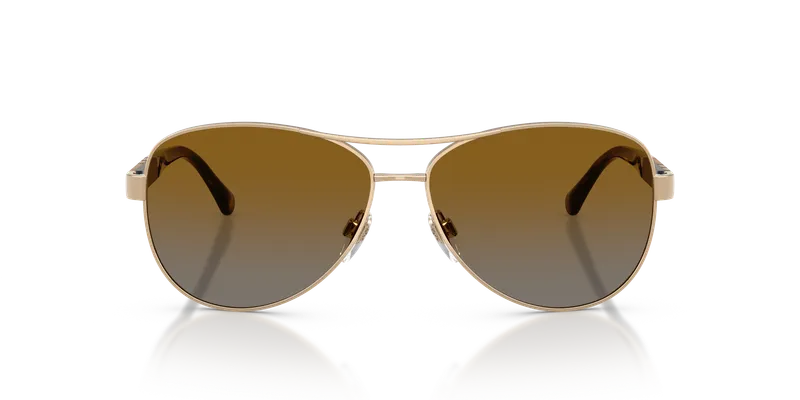 แว่นกันแดด Burberry BE3080-1145T5 ทองอ่อน เลนส์น้ำตาลไล่ระดับโพลาไรซ์ ด้านหน้า
