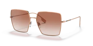 แว่นกันแดด Burberry BE3133-133713 มุมเฉียง กรอบโรสโกลด์ เลนส์ไล่ระดับสีชมพู สำหรับผู้หญิง