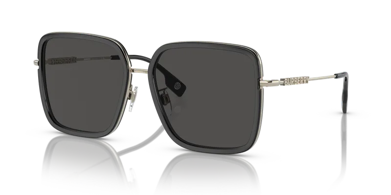 แว่นกันแดด Burberry BE3145D-110987 Black Dark Grey แว่นกันแดด Burberry BE3145D-110987 ดำ ทรงสี่เหลี่ยมจัตุรัส (Square) เหล็ก มุมสามส่วน