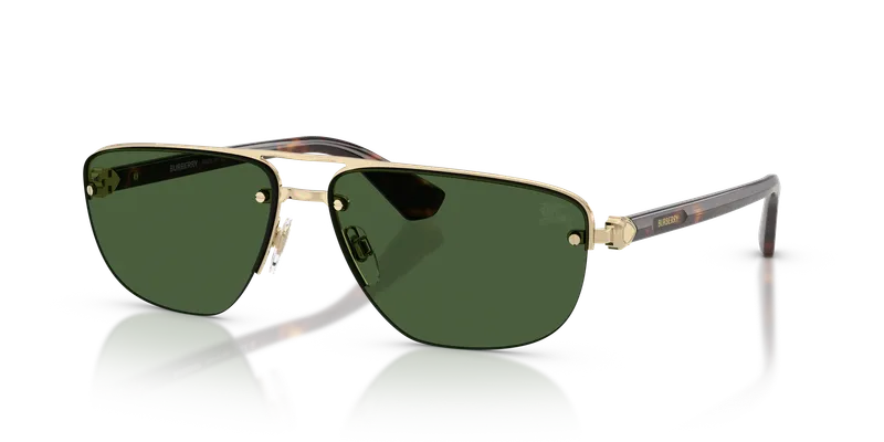 แว่นกันแดด Burberry BE3164-110971 Light Gold Dark Green แว่นกันแดด Burberry BE3164-110971 ทองอ่อนครึ่งขอบ เลนส์เขียวเข้ม สำหรับผู้ชาย