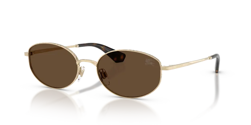 แว่นกันแดด Burberry BE3169-110973 Light Gold Dark Brown แว่นกันแดด Burberry BE3169-110973 ทองอ่อน ทรงวงรี (Oval) โลหะ มุมสามส่วน