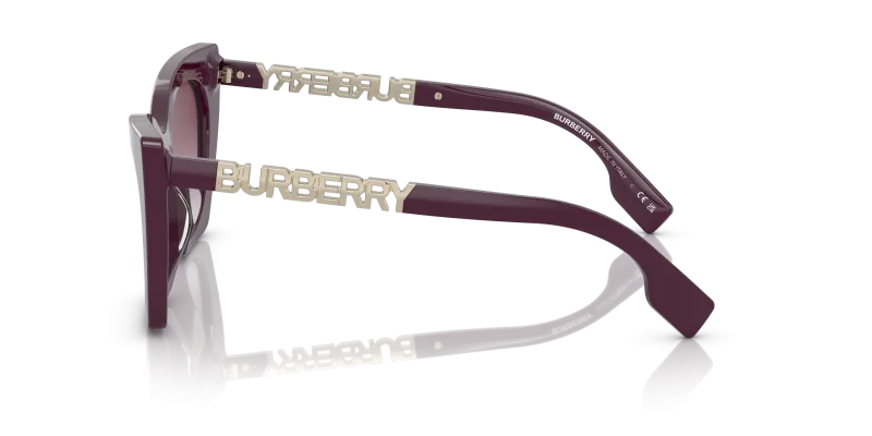 แว่นกันแดด Burberry BE4372U-39798H มุมข้าง ก้านแว่นโลหะสีบอร์โด