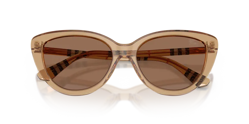 แว่นกันแดด Burberry BE4457F-416473 เบจขัดเงา รายละเอียดเลนส์น้ำตาลเข้มระยะใกล้