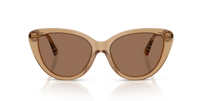 แว่นกันแดด Burberry BE4457F-416473 เบจทรงตาแมว เลนส์น้ำตาลเข้ม มุมหน้า