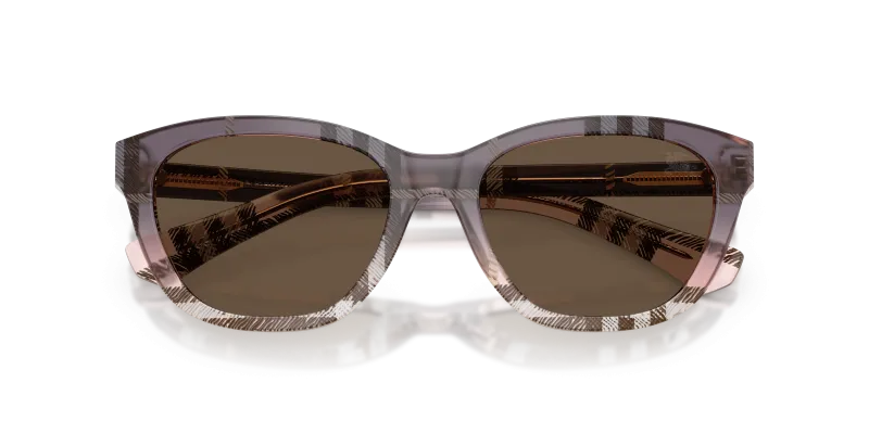 แว่นกันแดด Burberry BE4486-422073 close-up ด้านหน้า ลายหมากรุกสีชมพู