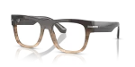 แว่นสายตา Dolce & Gabbana DG3407-3484 มุมเฉียง กรอบอะซิเตททรงสี่เหลี่ยมจัตุรัสเต็มขอบสีไล่ระดับสีเทาแถบ ผิวขัดเงา สำหรับผู้ชาย
