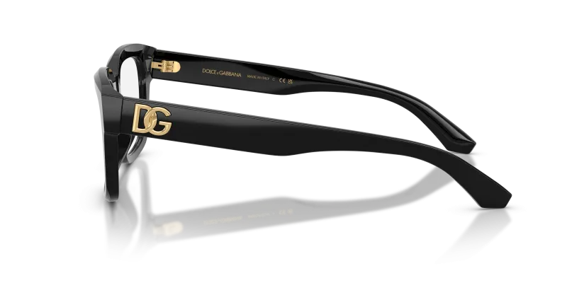 แว่นสายตา Dolce & Gabbana DG3416-501 มุมข้าง ขาแว่นอะซิเตทสีดำ