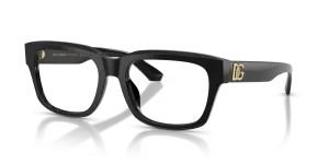 แว่นสายตา Dolce & Gabbana DG3416-501 มุมเฉียง กรอบอะซิเตททรงสี่เหลี่ยมผืนผ้าสีดำ สำหรับผู้ชาย