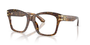 แว่นสายตา Dolce & Gabbana DG3419-3470 มุมเฉียง กรอบอะซิเตทเต็มขอบสี Leo Transparent ขัดเงา สำหรับผู้หญิง
