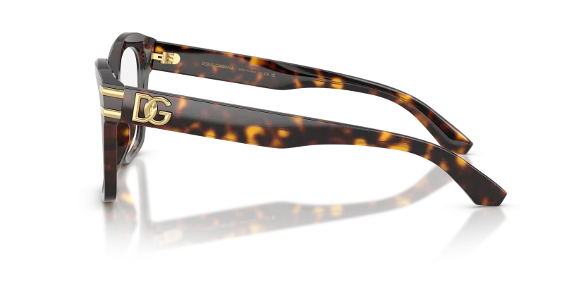 แว่นสายตา Dolce & Gabbana DG3419-502 มุมข้าง ขาแว่นสีฮาวานาลายเต่า