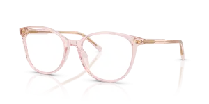 แว่นสายตา Dolce & Gabbana DG3425-3148 ทรงผีเสื้อ กรอบอะซิเตทสีชมพูโปร่งใส สำหรับผู้หญิง