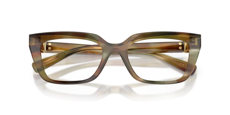 แว่นสายตา Dolce & Gabbana DG3436-3446 สีเหลืองน้ำตาลลายเส้น close-up ด้านหน้า