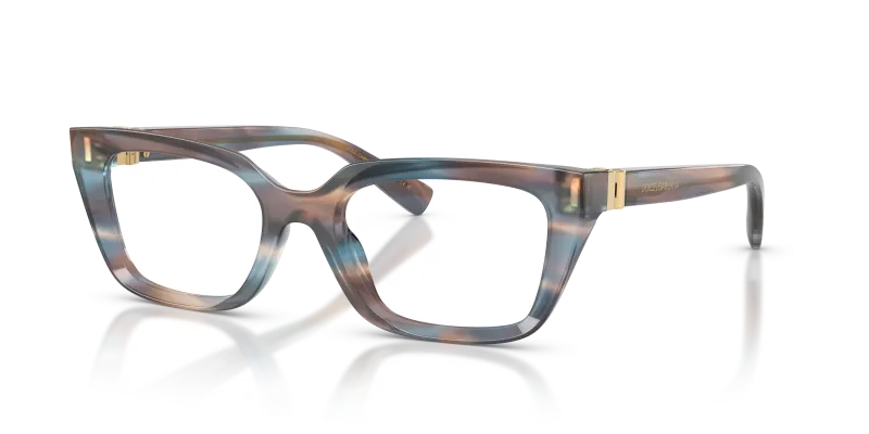 แว่นสายตา Dolce & Gabbana DG3436-3448 ทรงสี่เหลี่ยมอะซิเตทแถบน้ำเงิน สำหรับผู้หญิง