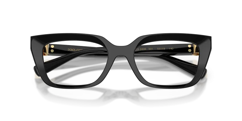 แว่นสายตา Dolce & Gabbana DG3436-501 สีดำ close-up ด้านหน้า