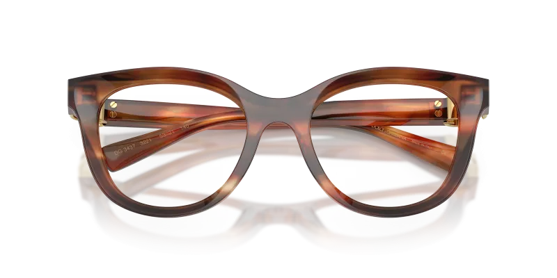 แว่นสายตา Dolce & Gabbana DG3437-3221 แถบน้ำตาล close-up ด้านหน้า