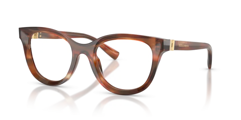 แว่นสายตา Dolce & Gabbana DG3437-3221 ทรงแฟนทอสอะซิเตทแถบน้ำตาล สำหรับผู้หญิง