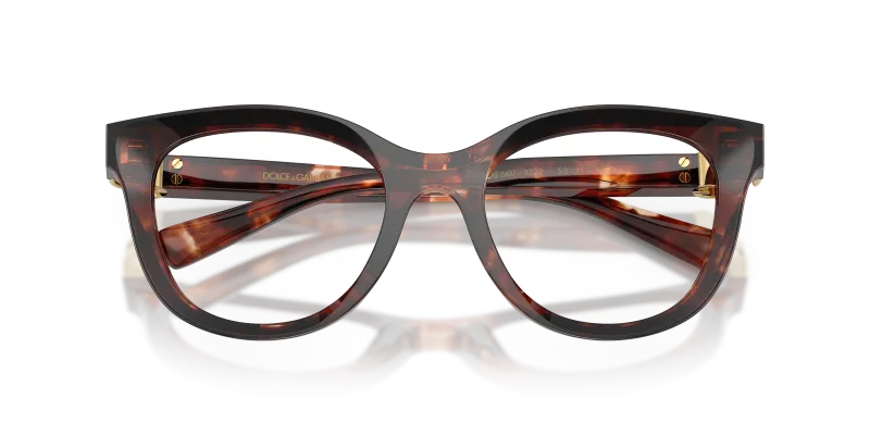 แว่นสายตา Dolce & Gabbana DG3437-3222 ฮาวานาแดงเข้ม close-up ด้านหน้า