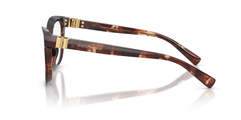 แว่นสายตา Dolce & Gabbana DG3437-3222 มุมข้าง ขาแว่นฮาวานาแดงเข้ม